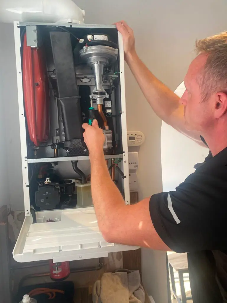 Michael carrying out an annual boiler service in Halifax